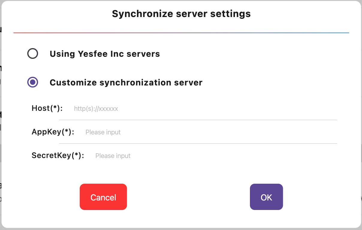 sync setting